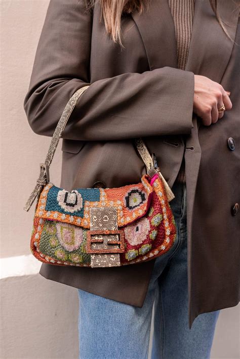 fendi beaded baguette bag|street style fendi baguette.